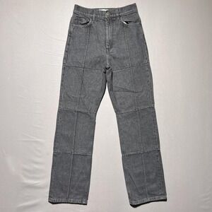 LA Atelier & Other Stories Jeans Womens 4 Gray Paneled Straight Leg High Rise
